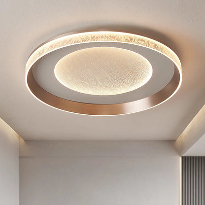 Modern Simplicity Iron Acrylic Round Flame Pattern LED Flush Mount Ceiling Light For Living Room