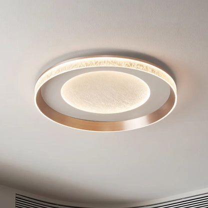Modern Simplicity Iron Acrylic Round Flame Pattern LED Flush Mount Ceiling Light For Living Room