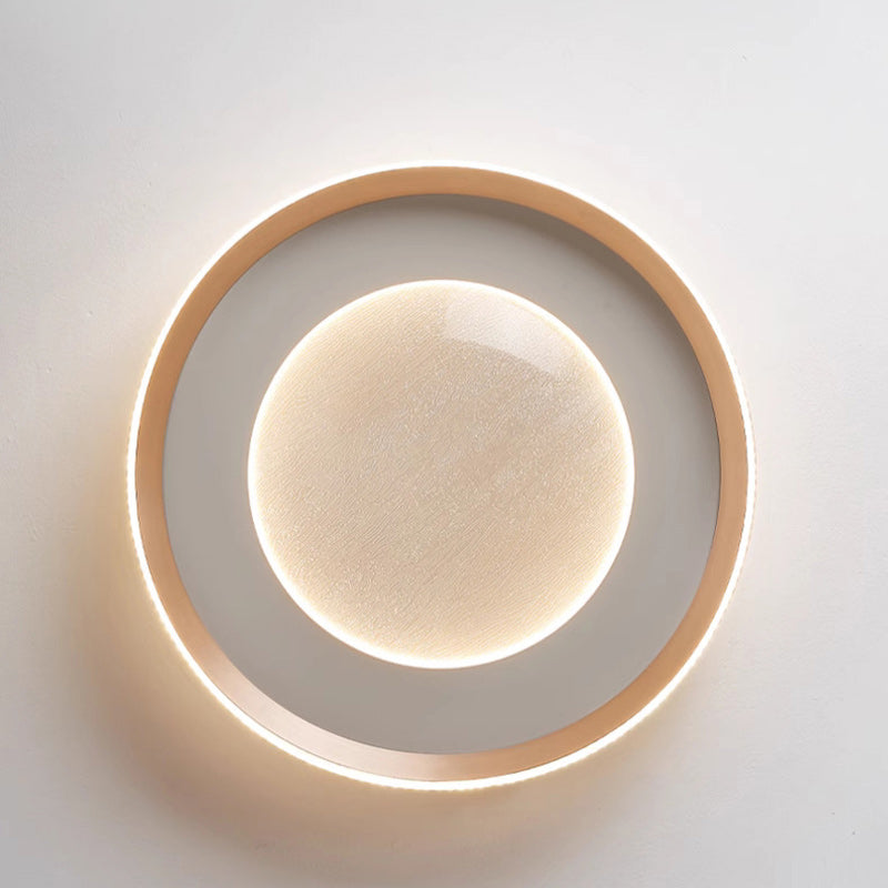Modern Simplicity Iron Acrylic Round Flame Pattern LED Flush Mount Ceiling Light For Living Room