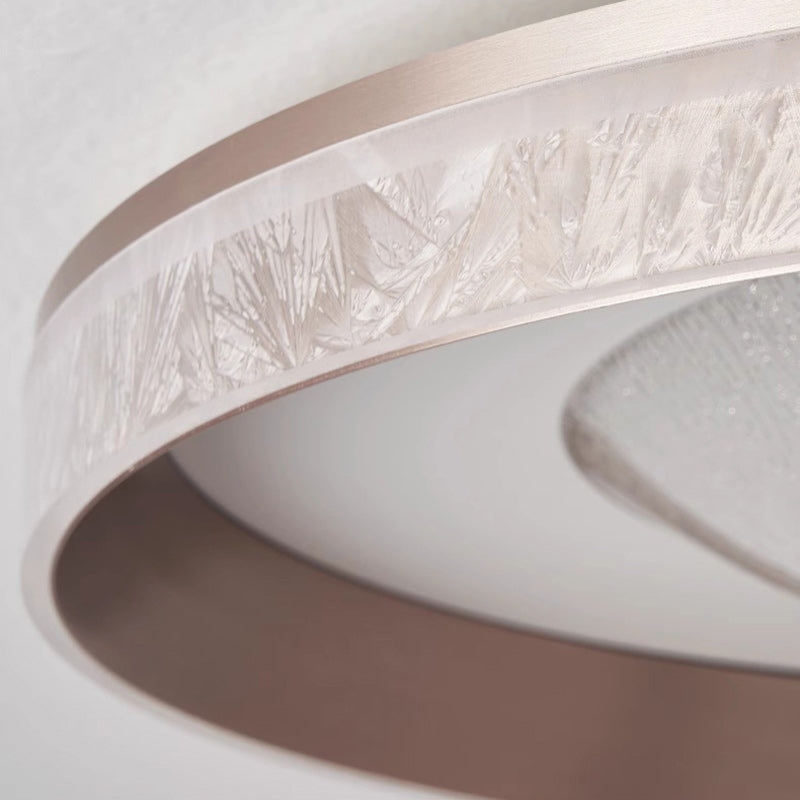 Modern Simplicity Iron Acrylic Round Flame Pattern LED Flush Mount Ceiling Light For Living Room