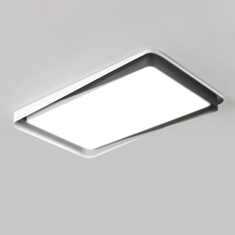 Modern Simplicity Iron Acrylic Square Round Rectangular LED Flush Mount Ceiling Light For Living Room