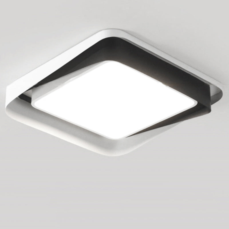 Modern Simplicity Iron Acrylic Square Round Rectangular LED Flush Mount Ceiling Light For Living Room