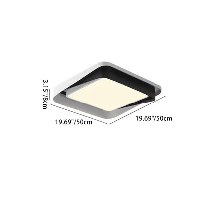 Modern Simplicity Iron Acrylic Square Round Rectangular LED Flush Mount Ceiling Light For Living Room