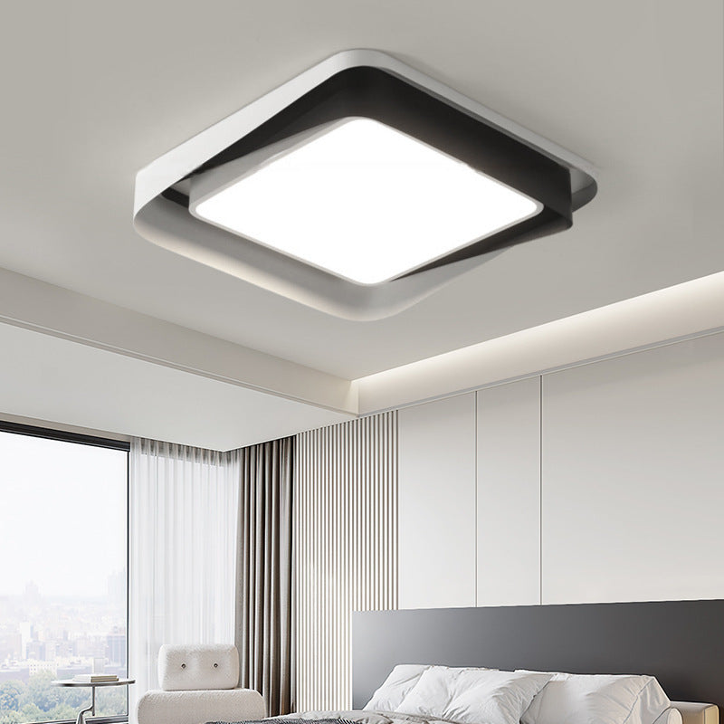 Modern Simplicity Iron Acrylic Square Round Rectangular LED Flush Mount Ceiling Light For Living Room