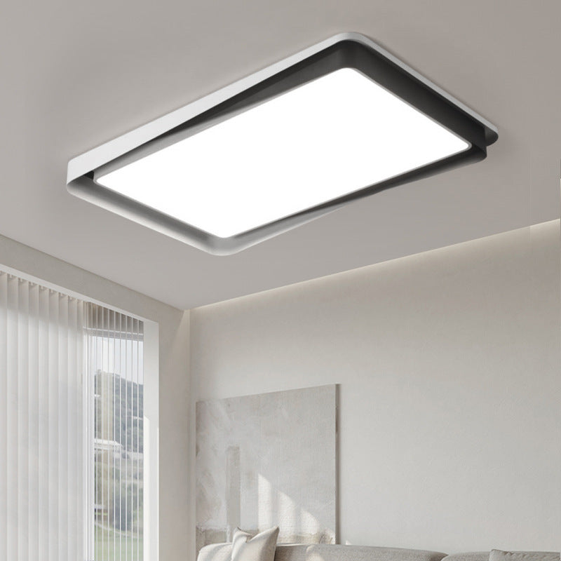 Modern Simplicity Iron Acrylic Square Round Rectangular LED Flush Mount Ceiling Light For Living Room
