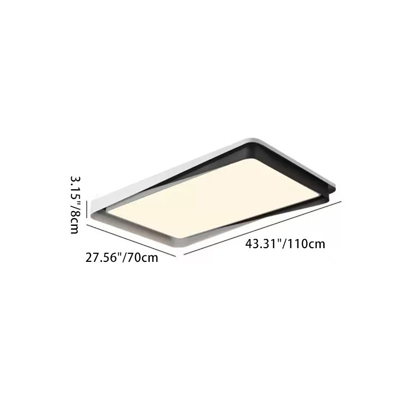 Modern Simplicity Iron Acrylic Square Round Rectangular LED Flush Mount Ceiling Light For Living Room
