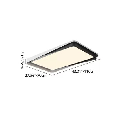 Modern Simplicity Iron Acrylic Square Round Rectangular LED Flush Mount Ceiling Light For Living Room