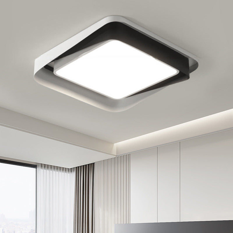 Modern Simplicity Iron Acrylic Square Round Rectangular LED Flush Mount Ceiling Light For Living Room
