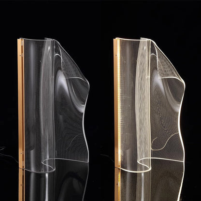 Contemporary Creative Irregular Transparent Aluminum Acrylic LED Table Lamp For Bedroom