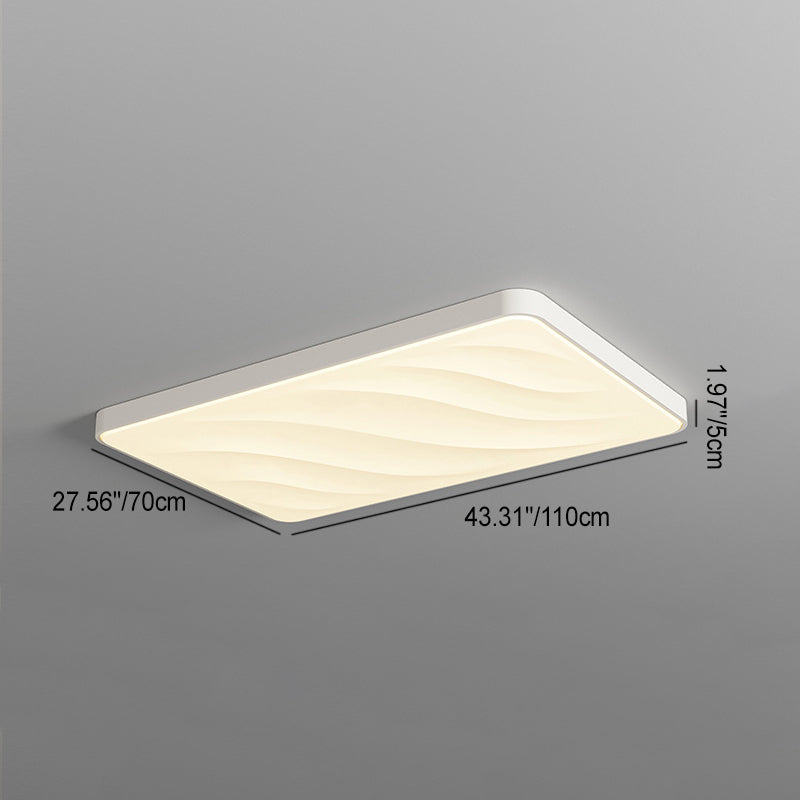 Modern Minimalist Round Square Rectangle Triangle Iron Frame Acrylic PVC Shade LED Flush Mount Ceiling Light For Living Room