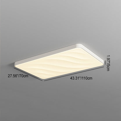 Modern Minimalist Round Square Rectangle Triangle Iron Frame Acrylic PVC Shade LED Flush Mount Ceiling Light For Living Room