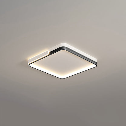Modern Minimalist Round Square Rectangle Triangle Iron Frame Acrylic PVC Shade LED Flush Mount Ceiling Light For Living Room