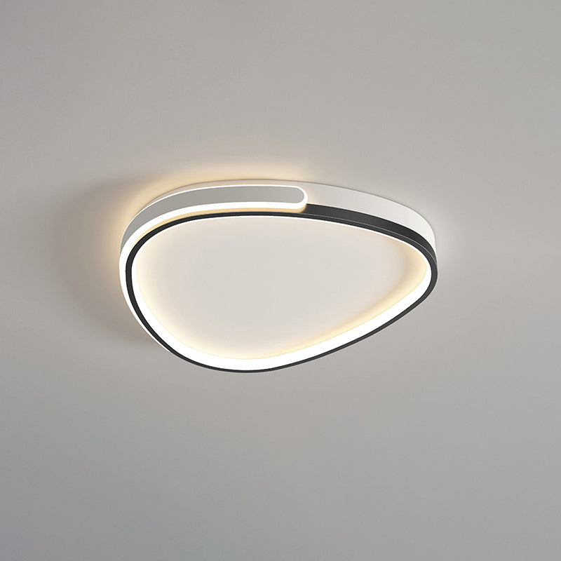 Modern Minimalist Round Square Rectangle Triangle Iron Frame Acrylic PVC Shade LED Flush Mount Ceiling Light For Living Room