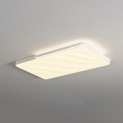 Modern Minimalist Round Square Rectangle Triangle Iron Frame Acrylic PVC Shade LED Flush Mount Ceiling Light For Living Room