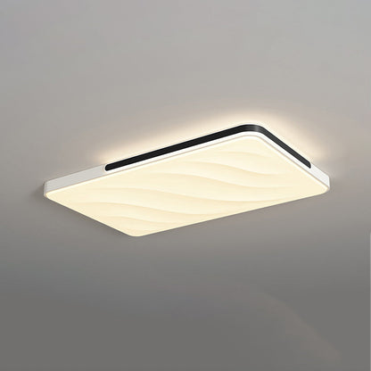 Modern Minimalist Round Square Rectangle Triangle Iron Frame Acrylic PVC Shade LED Flush Mount Ceiling Light For Living Room
