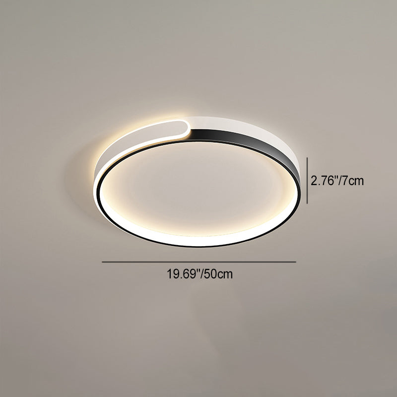 Modern Minimalist Round Square Rectangle Triangle Iron Frame Acrylic PVC Shade LED Flush Mount Ceiling Light For Living Room