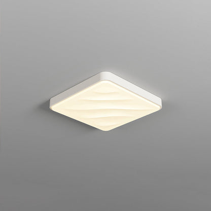 Modern Minimalist Round Square Rectangle Triangle Iron Frame Acrylic PVC Shade LED Flush Mount Ceiling Light For Living Room