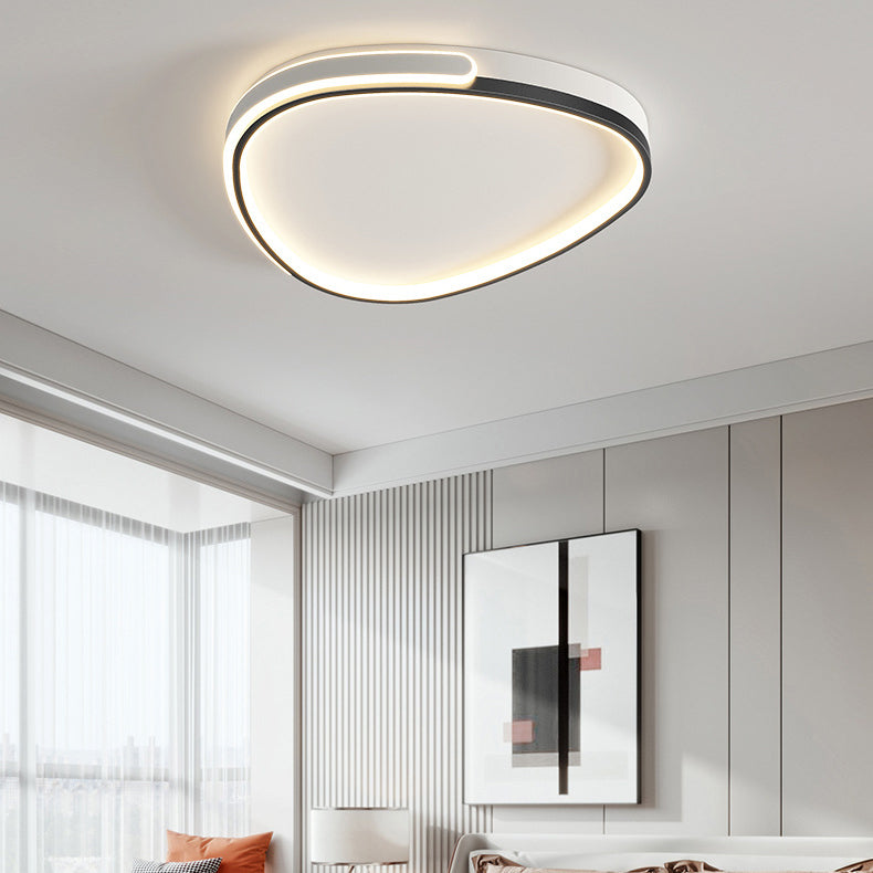 Modern Minimalist Round Square Rectangle Triangle Iron Frame Acrylic PVC Shade LED Flush Mount Ceiling Light For Living Room