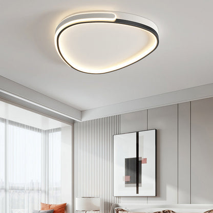 Modern Minimalist Round Square Rectangle Triangle Iron Frame Acrylic PVC Shade LED Flush Mount Ceiling Light For Living Room