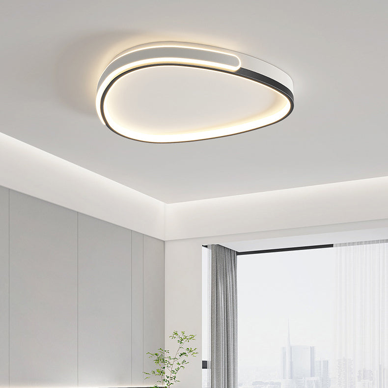 Modern Minimalist Round Square Rectangle Triangle Iron Frame Acrylic PVC Shade LED Flush Mount Ceiling Light For Living Room