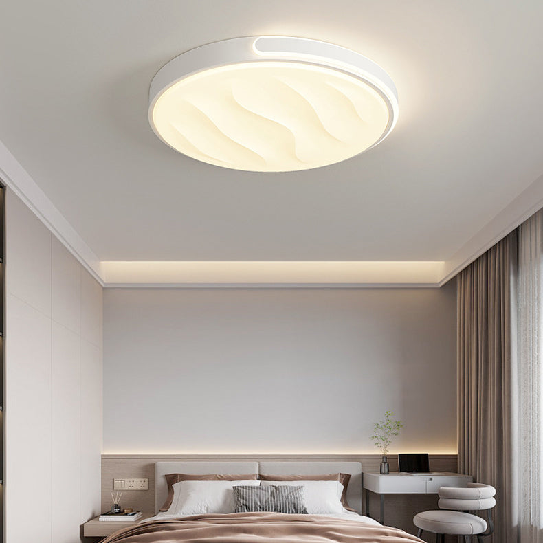 Modern Minimalist Round Square Rectangle Triangle Iron Frame Acrylic PVC Shade LED Flush Mount Ceiling Light For Living Room