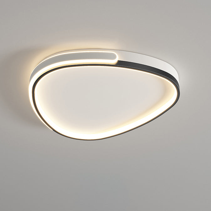 Modern Minimalist Round Square Rectangle Triangle Iron Frame Acrylic PVC Shade LED Flush Mount Ceiling Light For Living Room