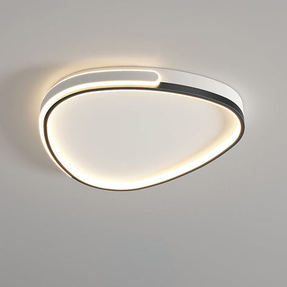 Modern Minimalist Round Square Rectangle Triangle Iron Frame Acrylic PVC Shade LED Flush Mount Ceiling Light For Living Room
