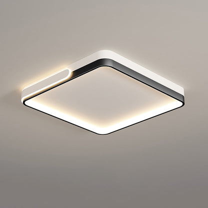 Modern Minimalist Round Square Rectangle Triangle Iron Frame Acrylic PVC Shade LED Flush Mount Ceiling Light For Living Room