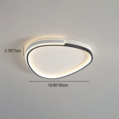 Modern Minimalist Round Square Rectangle Triangle Iron Frame Acrylic PVC Shade LED Flush Mount Ceiling Light For Living Room