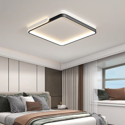 Modern Minimalist Round Square Rectangle Triangle Iron Frame Acrylic PVC Shade LED Flush Mount Ceiling Light For Living Room