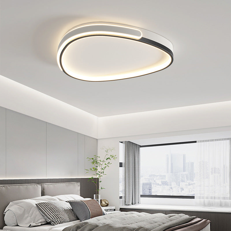 Modern Minimalist Round Square Rectangle Triangle Iron Frame Acrylic PVC Shade LED Flush Mount Ceiling Light For Living Room