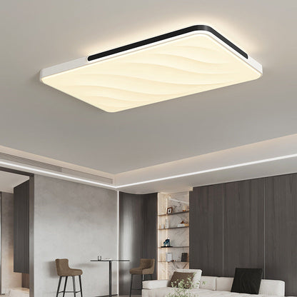 Modern Minimalist Round Square Rectangle Triangle Iron Frame Acrylic PVC Shade LED Flush Mount Ceiling Light For Living Room