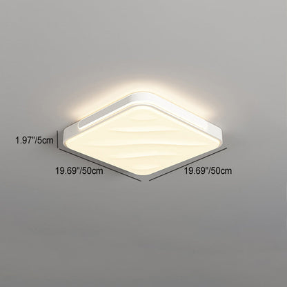 Modern Minimalist Round Square Rectangle Triangle Iron Frame Acrylic PVC Shade LED Flush Mount Ceiling Light For Living Room