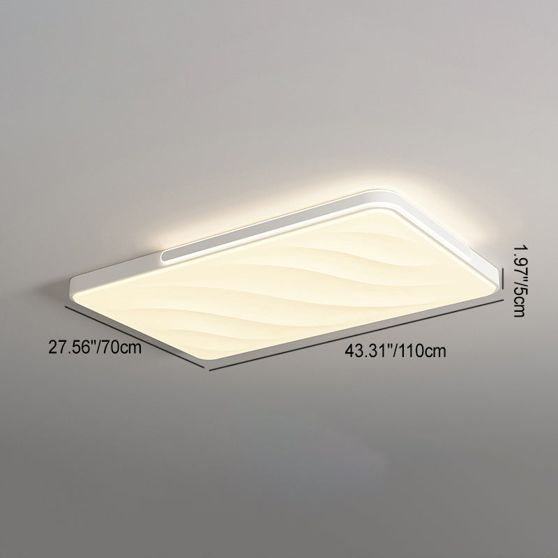Modern Minimalist Round Square Rectangle Triangle Iron Frame Acrylic PVC Shade LED Flush Mount Ceiling Light For Living Room