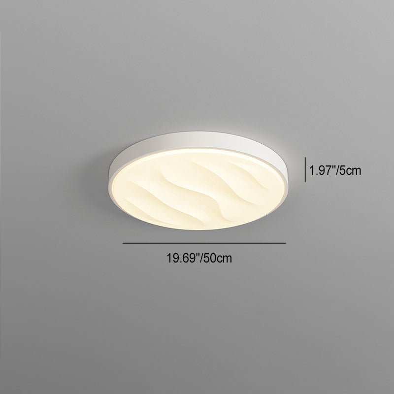 Modern Minimalist Round Square Rectangle Triangle Iron Frame Acrylic PVC Shade LED Flush Mount Ceiling Light For Living Room