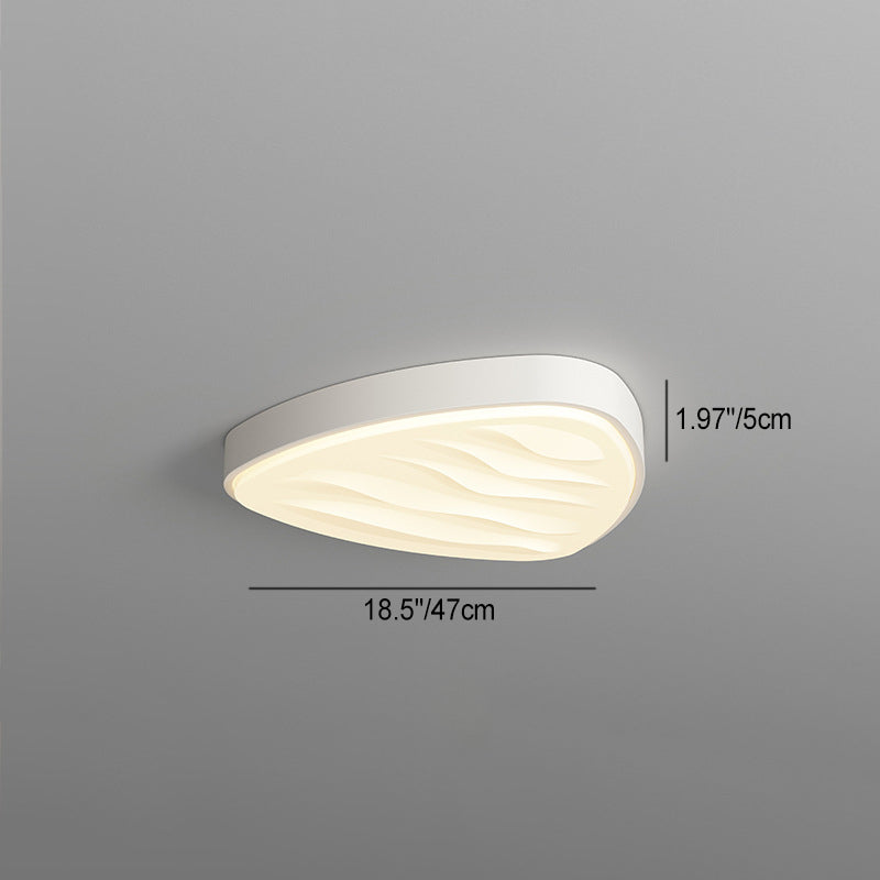 Modern Minimalist Round Square Rectangle Triangle Iron Frame Acrylic PVC Shade LED Flush Mount Ceiling Light For Living Room