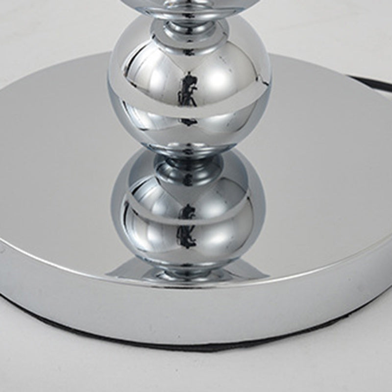 Modern Luxury Beaded Column Aluminum Acrylic 1-Light Table Lamp For Bedroom
