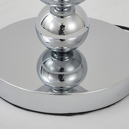 Modern Luxury Beaded Column Aluminum Acrylic 1-Light Table Lamp For Bedroom