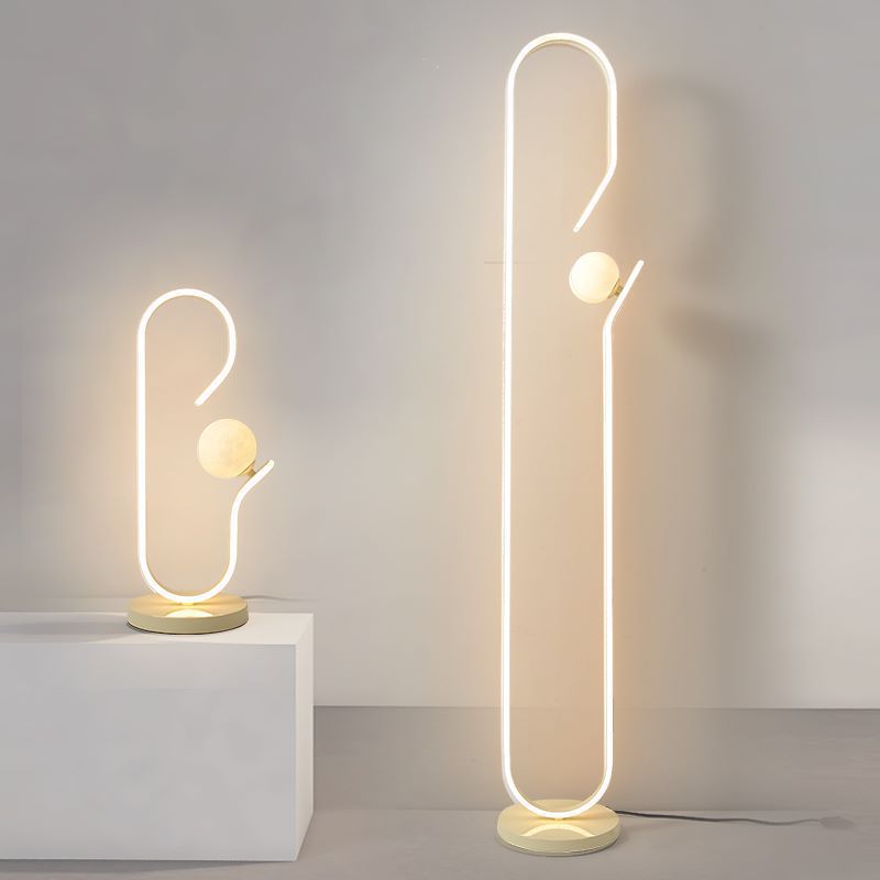 Contemporary Creative Decorative Curved Line Iron Acrylic Aluminum Silicone LED Table Lamp For Bedroom