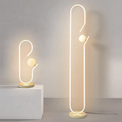 Contemporary Creative Decorative Curved Line Iron Acrylic Aluminum Silicone LED Table Lamp For Bedroom