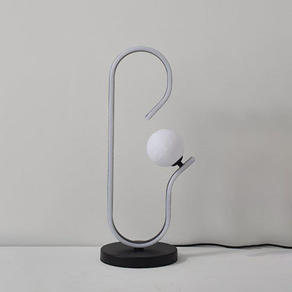 Contemporary Creative Decorative Curved Line Iron Acrylic Aluminum Silicone LED Table Lamp For Bedroom