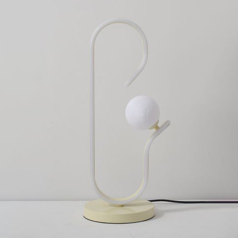 Contemporary Creative Decorative Curved Line Iron Acrylic Aluminum Silicone LED Table Lamp For Bedroom