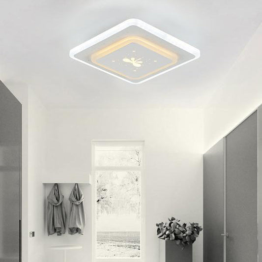 مصباح سقف LED من الأكريليك بتصميم مربع الشكل بتصميم بسيط وبسيط، مناسب للممرات 