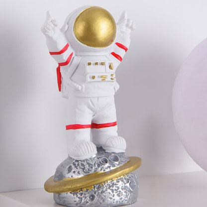 現代的でクリエイティブな漫画のウサギの宇宙飛行士の鉄樹脂木製1ライト壁取り付け用燭台ランプ寝室用