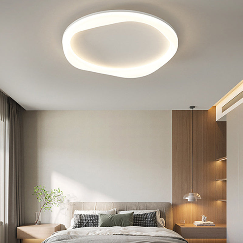 Modern Simplicity Iron Acrylic Round LED Flush Mount Ceiling Light For Bedroom