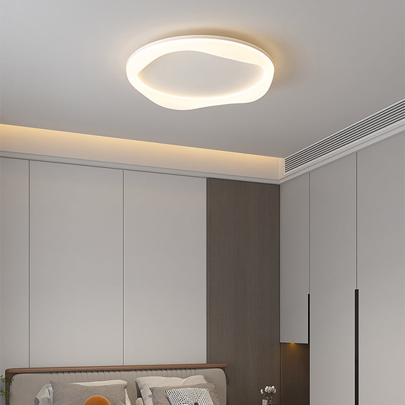 Modern Simplicity Iron Acrylic Round LED Flush Mount Ceiling Light For Bedroom