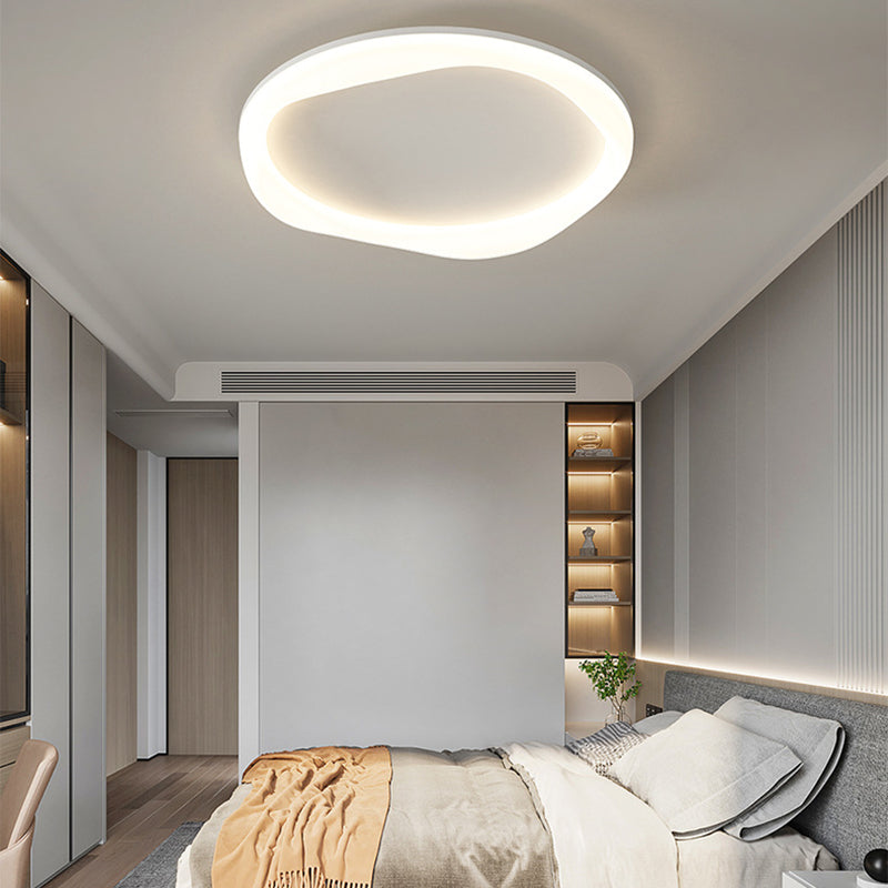 Modern Simplicity Iron Acrylic Round LED Flush Mount Ceiling Light For Bedroom