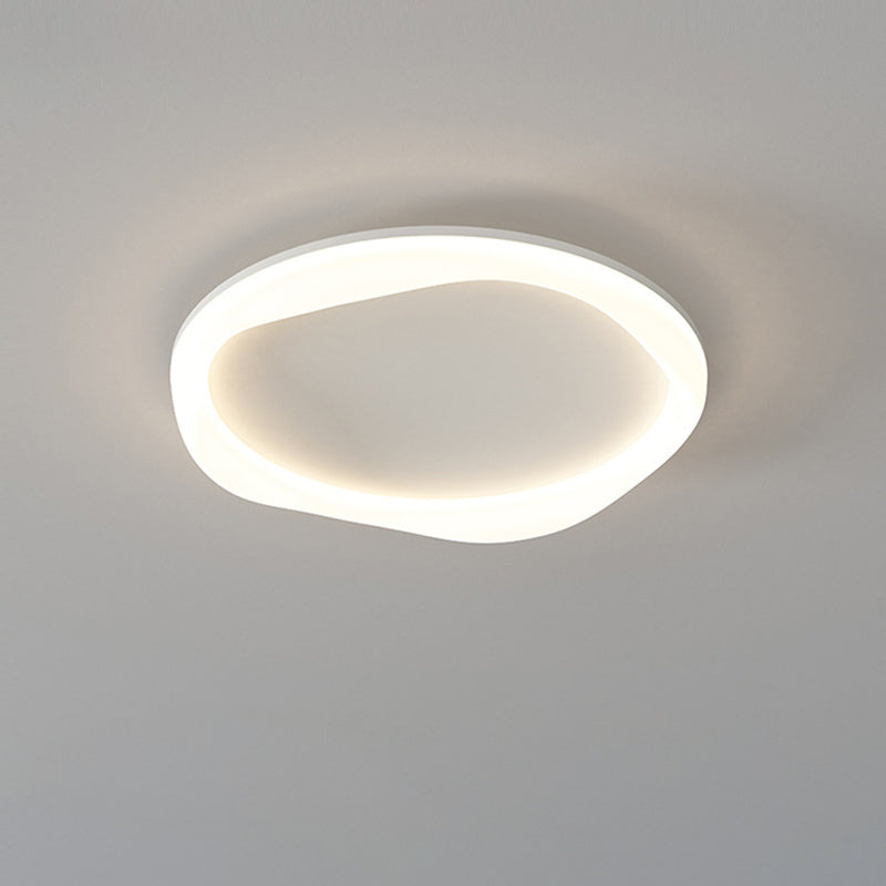 Modern Simplicity Iron Acrylic Round LED Flush Mount Ceiling Light For Bedroom
