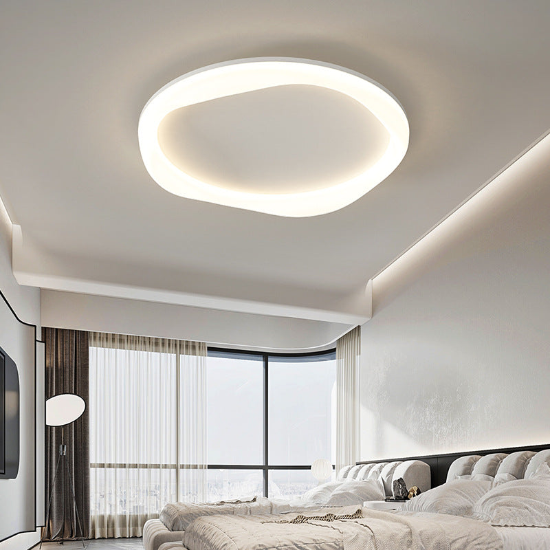 Modern Simplicity Iron Acrylic Round LED Flush Mount Ceiling Light For Bedroom