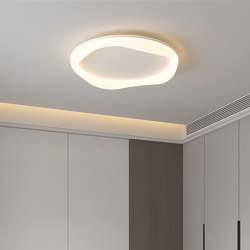 Modern Simplicity Iron Acrylic Round LED Flush Mount Ceiling Light For Bedroom